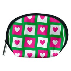 Pink Love Valentine Accessory Pouch (medium) by Mariart