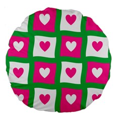 Pink Love Valentine Large 18  Premium Flano Round Cushions by Mariart