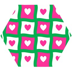 Pink Love Valentine Wooden Puzzle Hexagon