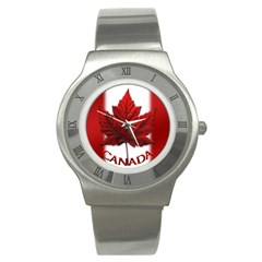 Canada Flag Stainless Steel Watch (slim) by CanadaSouvenirs