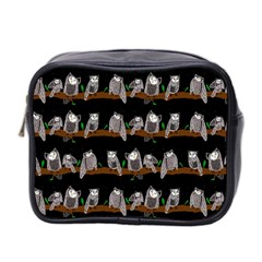 Cute Owl Pattern Mini Toiletries Bag (two Sides) by bloomingvinedesign