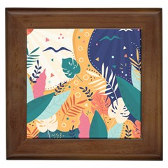 Tropical Pattern Framed Tile by Valentinaart