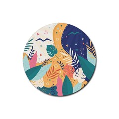 Tropical Pattern Rubber Round Coaster (4 Pack)  by Valentinaart