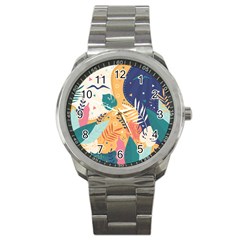 Tropical Pattern Sport Metal Watch by Valentinaart