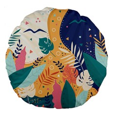 Tropical Pattern Large 18  Premium Flano Round Cushions by Valentinaart