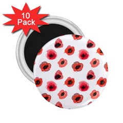 Poppies 2 25  Magnets (10 Pack)  by scharamo