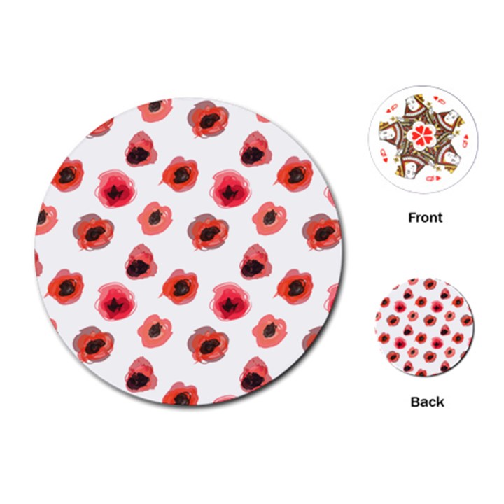 poppies Playing Cards Single Design (Round)