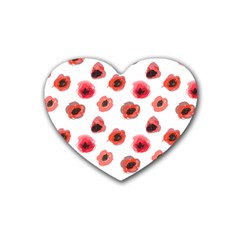 Poppies Rubber Coaster (heart) 