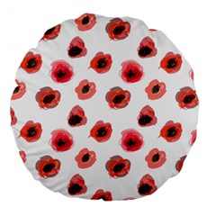 Poppies Large 18  Premium Round Cushions by scharamo