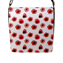 Poppies Flap Closure Messenger Bag (l) by scharamo