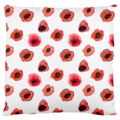 Poppies Large Flano Cushion Case (one Side) by scharamo