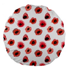 Poppies Large 18  Premium Flano Round Cushions by scharamo