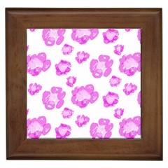 Pink flower Framed Tile