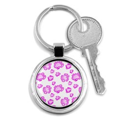 Pink flower Key Chain (Round)