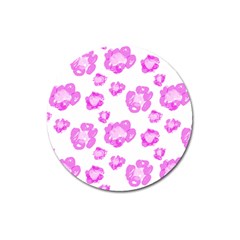 Pink flower Magnet 3  (Round)