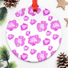 Pink flower Round Ornament (Two Sides)