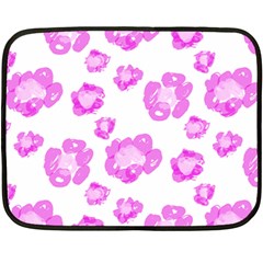 Pink flower Fleece Blanket (Mini)