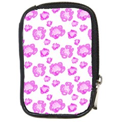 Pink flower Compact Camera Leather Case