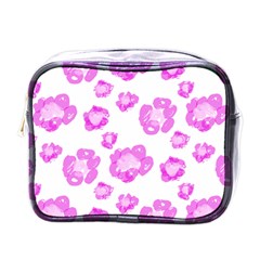 Pink flower Mini Toiletries Bag (One Side)