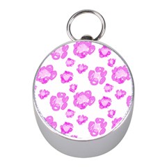 Pink flower Mini Silver Compasses