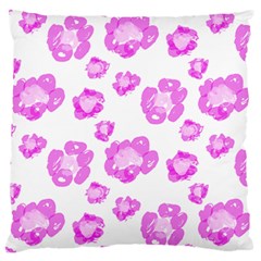 Pink flower Large Flano Cushion Case (One Side)