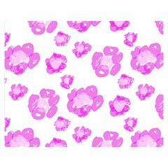 Pink flower Double Sided Flano Blanket (Medium) 