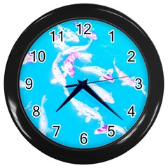 Koi Carp Scape Wall Clock (black) by essentialimage