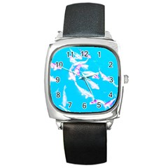 Koi Carp Scape Square Metal Watch by essentialimage