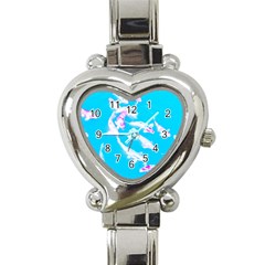 Koi Carp Scape Heart Italian Charm Watch by essentialimage