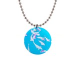 Koi Carp Scape 1  Button Necklace Front