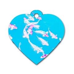 Koi Carp Scape Dog Tag Heart (one Side) by essentialimage