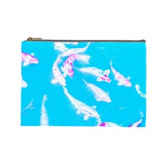 Koi Carp Scape Cosmetic Bag (large) by essentialimage