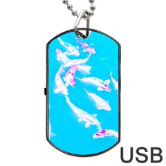 Koi Carp Scape Dog Tag Usb Flash (one Side) by essentialimage