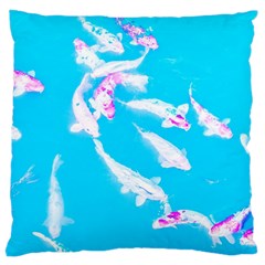 Koi Carp Scape Large Cushion Case (two Sides) by essentialimage