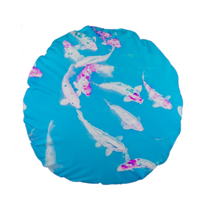 Koi Carp Scape Standard 15  Premium Round Cushions