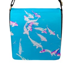 Koi Carp Scape Flap Closure Messenger Bag (l) by essentialimage