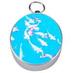 Koi Carp Scape Silver Compasses Front