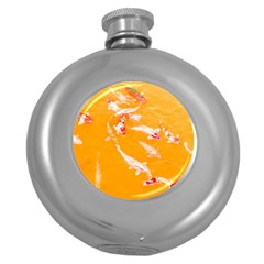 Koi Carp Scape Round Hip Flask (5 Oz) by essentialimage