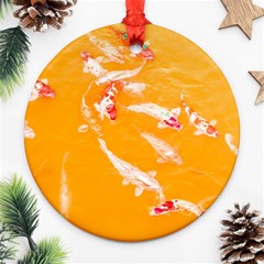 Koi Carp Scape Round Ornament (two Sides) by essentialimage