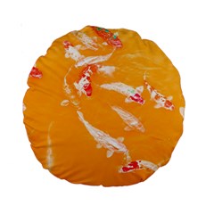 Koi Carp Scape Standard 15  Premium Round Cushions