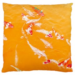 Koi Carp Scape Large Flano Cushion Case (one Side) by essentialimage