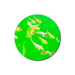 Koi Carp Scape Rubber Coaster (round)  by essentialimage