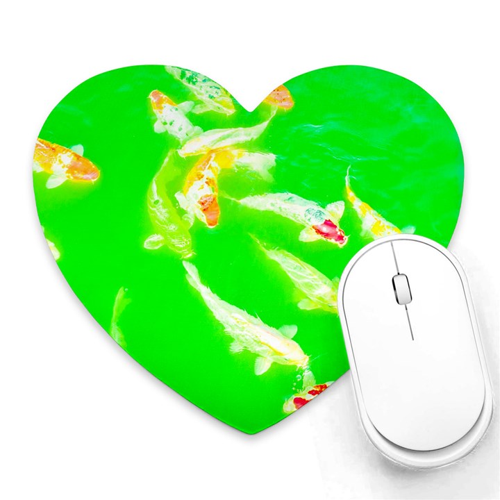 Koi Carp Scape Heart Mousepads