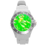 Koi Carp Scape Round Plastic Sport Watch (L) Front