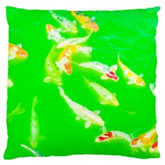 Koi Carp Scape Large Cushion Case (one Side) by essentialimage