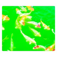 Koi Carp Scape Double Sided Flano Blanket (small)  by essentialimage