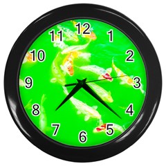 Koi Carp Scape Wall Clock (black) by essentialimage