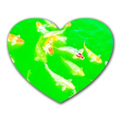 Koi Carp Scape Heart Mousepads by essentialimage