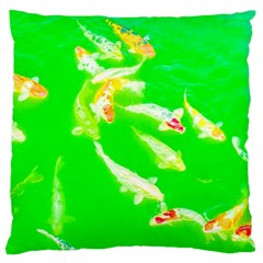 Koi Carp Scape Large Flano Cushion Case (two Sides) by essentialimage