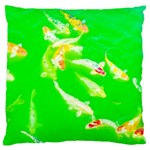 Koi Carp Scape Large Flano Cushion Case (Two Sides) Back